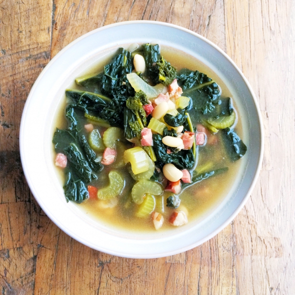 Palmkool soep met bonen & spekjes recept made by ellen