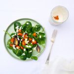 Salade met spinazie & geitenkaas dressing made by ellen