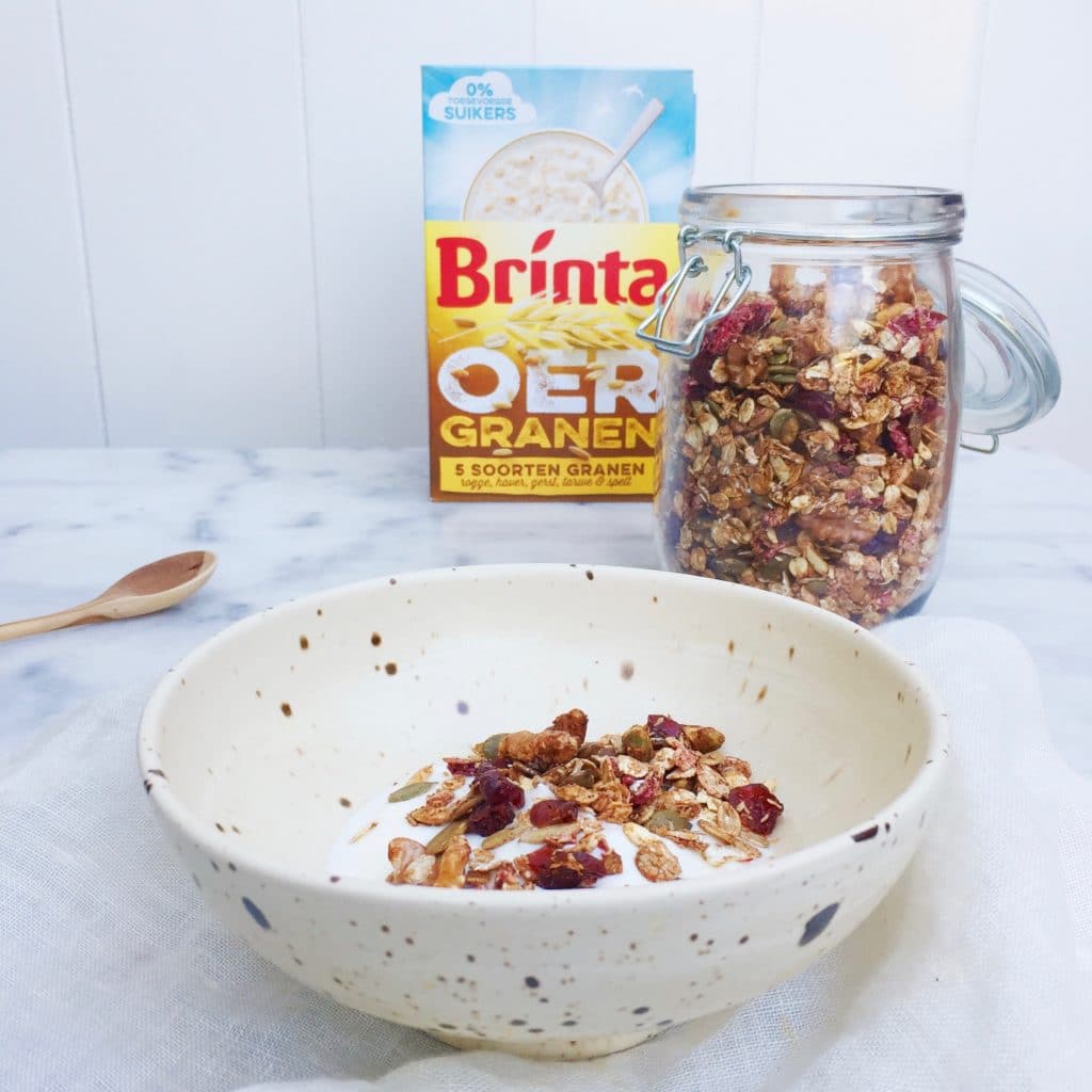 Recept Brinta oergranen granola met cranberries & noten made by ellen